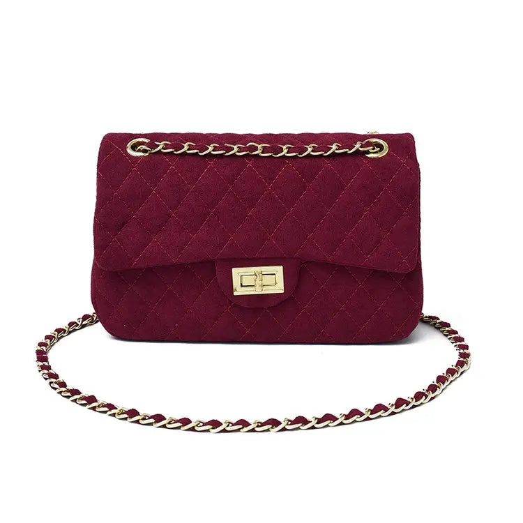 sac bandouliere avec chaine bordeaux