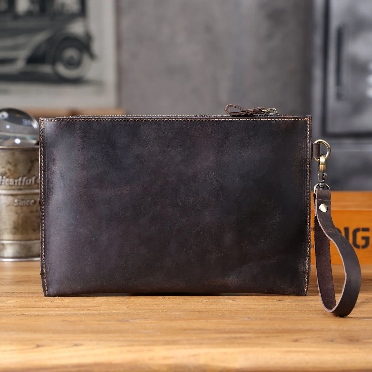 pochette sac homme en cuir