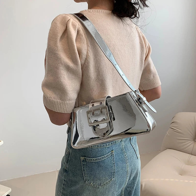 petit sac argente porte epaule