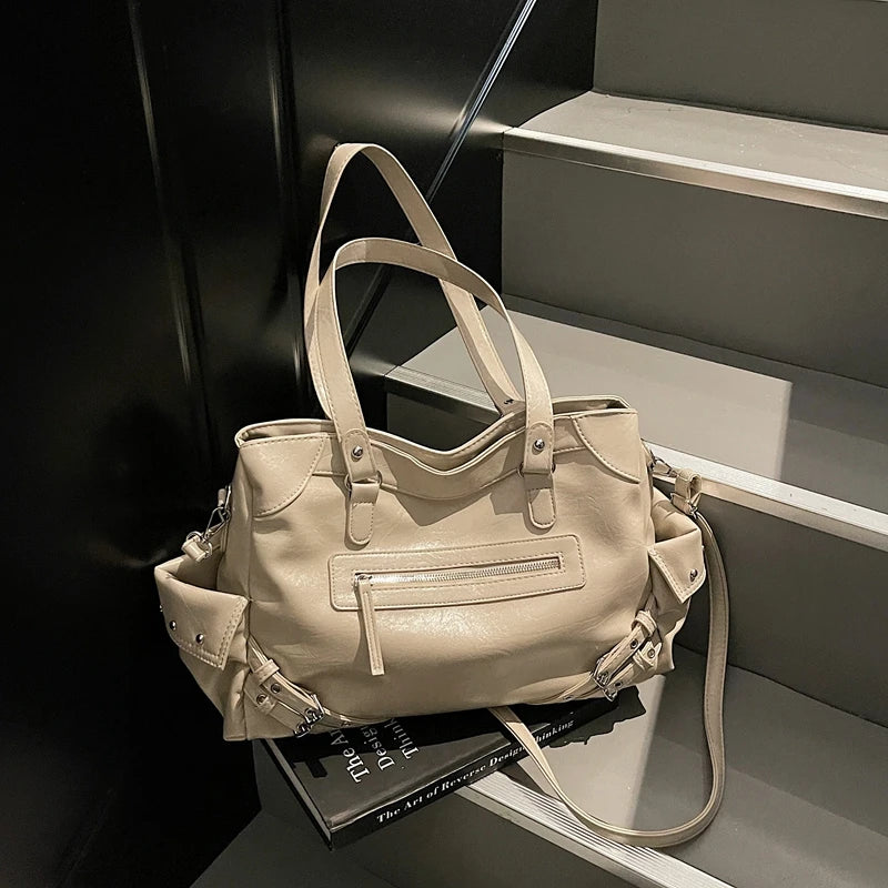 sac de cours lyceenne beige