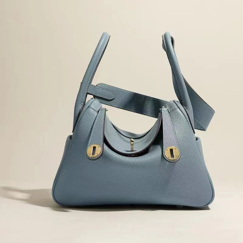 sac a main femme luxe en cuir bleu clair