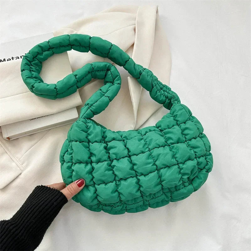 sac en tissu bandoulière matelassé vert