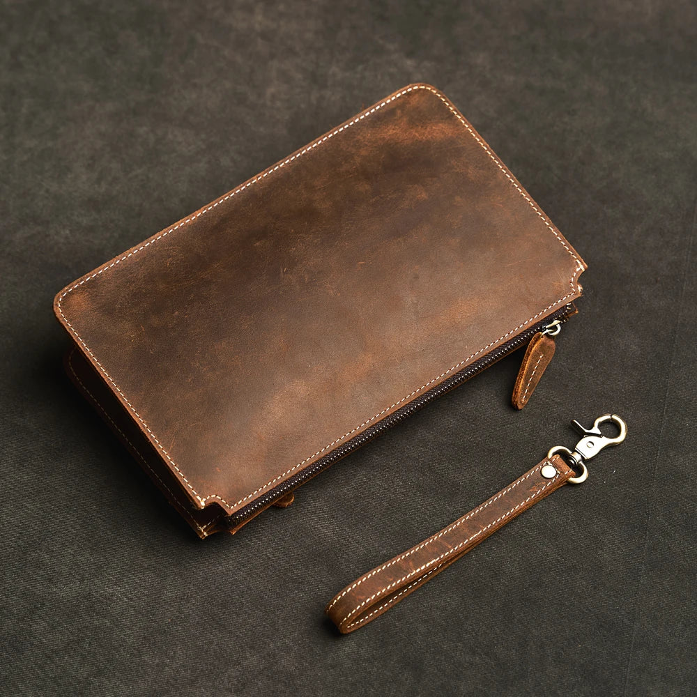 pochette cuir homme luxe vintage