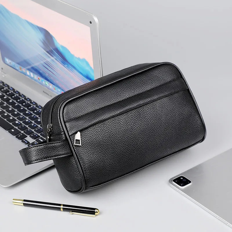 pochette pour homme en similicuir