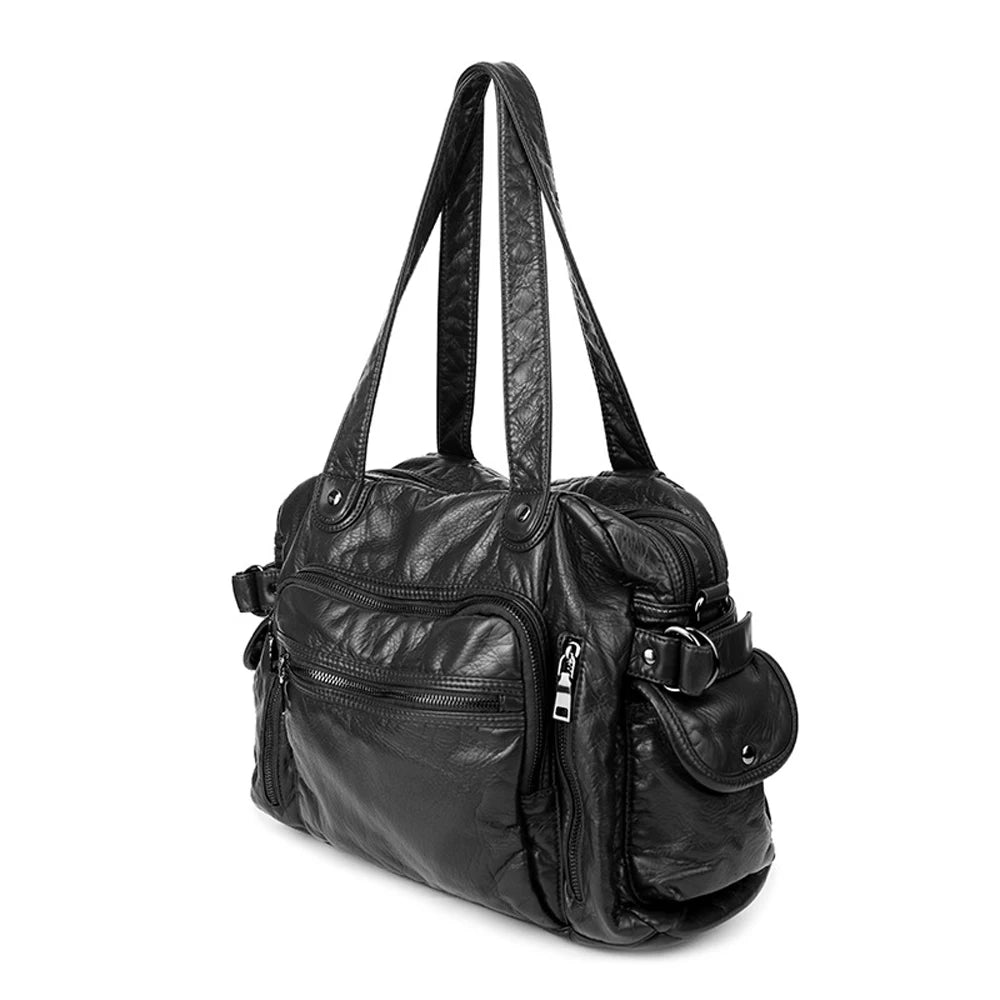 sac de cours femme noir multipoches