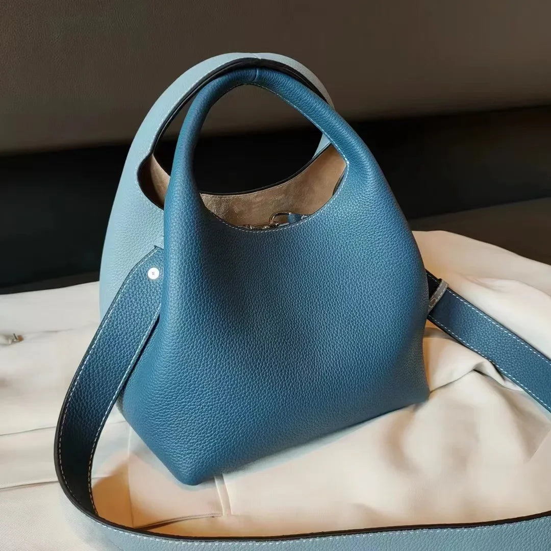 sac a main femme cuir luxe bleu