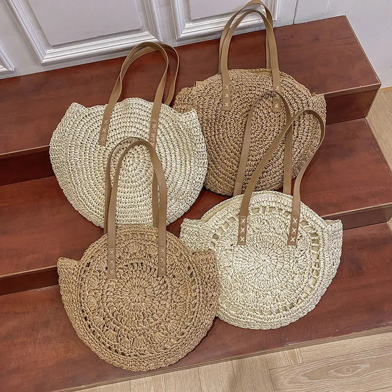 sac de plage en paille boheme chic