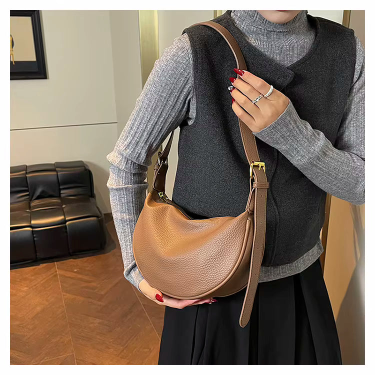sac banane en similicuir camel femme