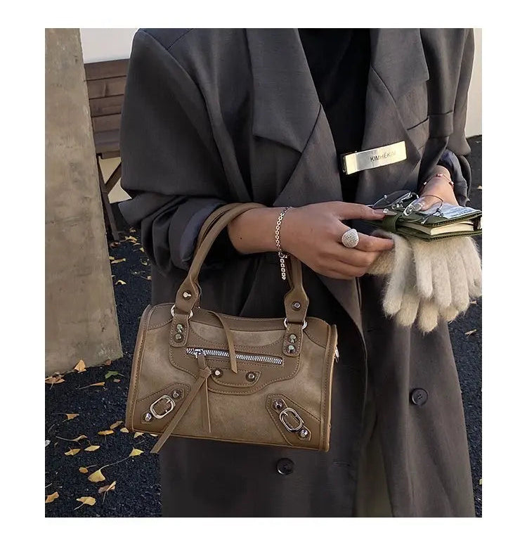 sac en daim femme bi matiere