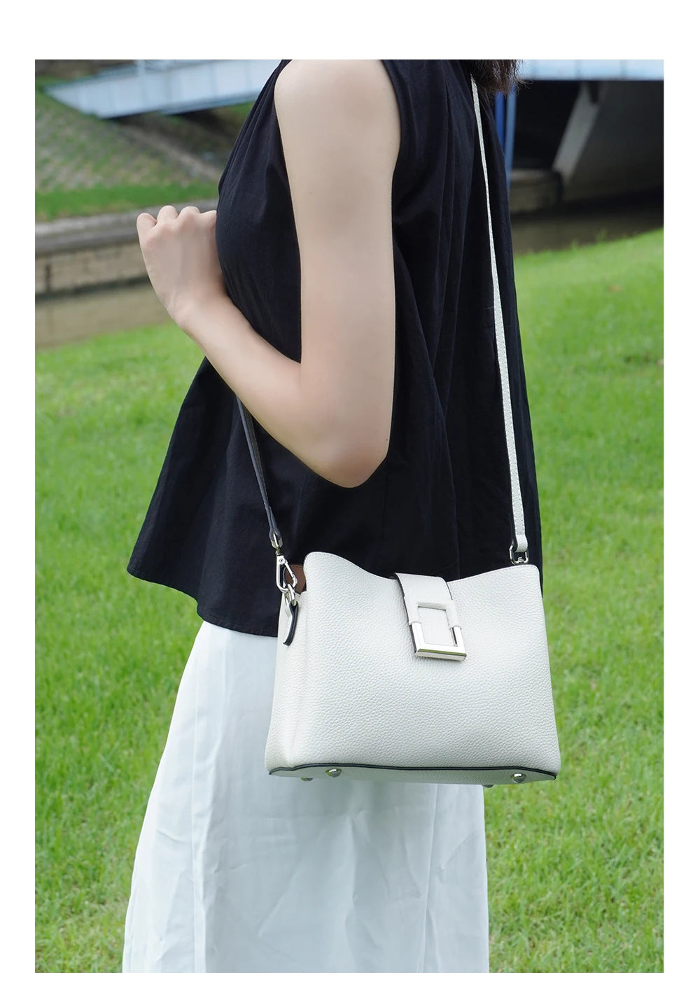 sac a main cuir blanc bandouliere