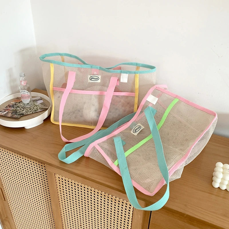 sac de plage grand en mesh