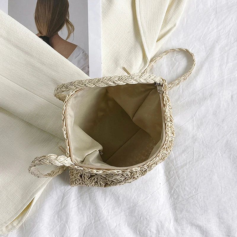 interieur du sac bandouliere raphia femme
