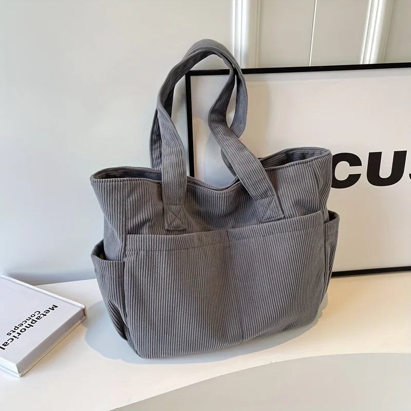 sac cabas en velours cotelé
