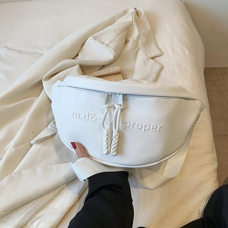 sac banane femme grand format blanc