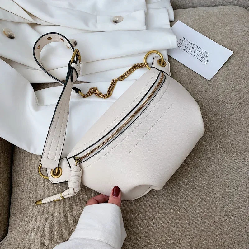 sac banane cuir femme blanc