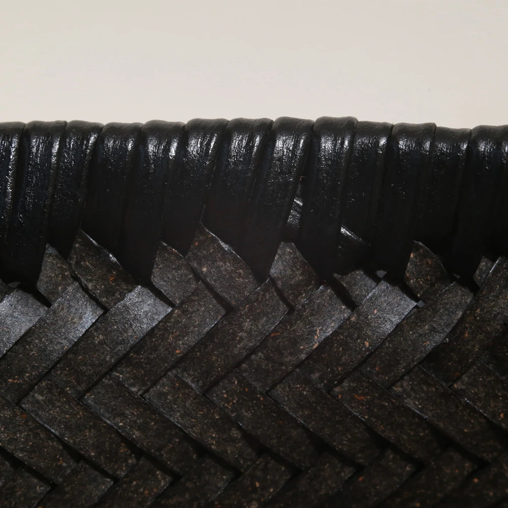details du sac en cuir tresse 