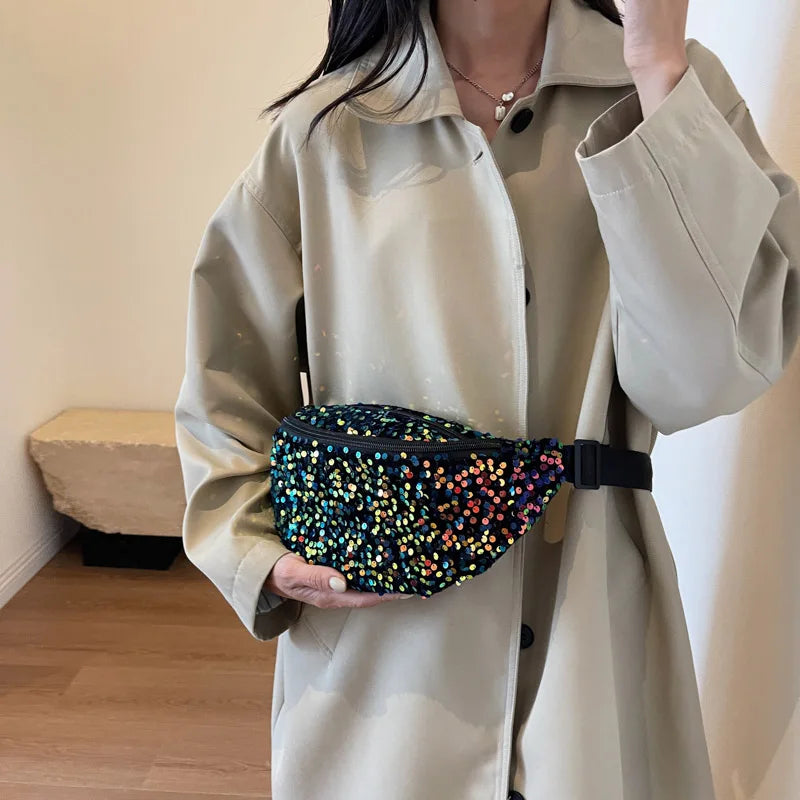 sac banane femme sequin multicolor