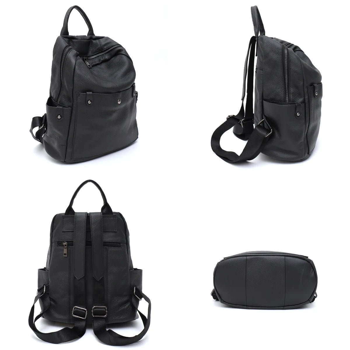 details du sac a dos cuir femme tendance