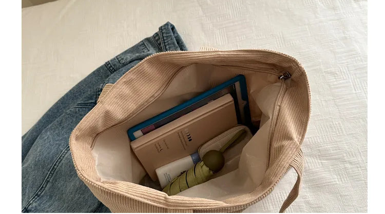 interieur tote bag en velours hiver