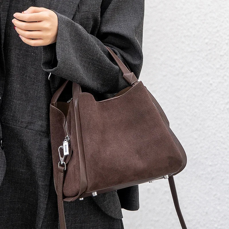 sac bandouliere daim marron