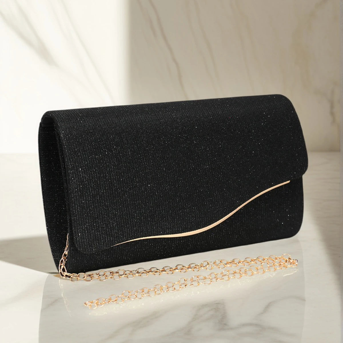 pochette pour mariage noir