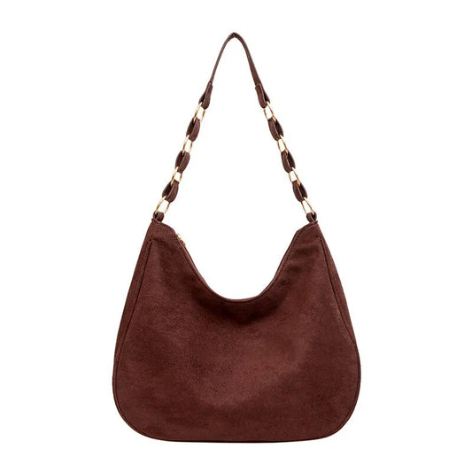 sac a main suedine marron