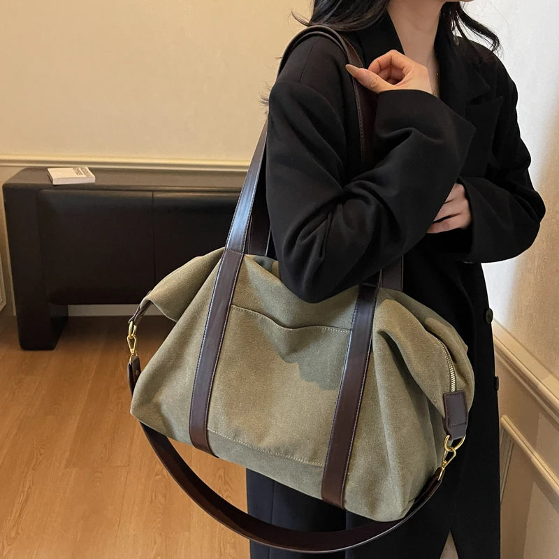 sac cabas tissus femme kaki