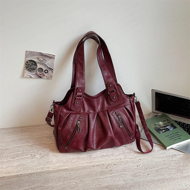 sac porte epaule luxe bordeaux