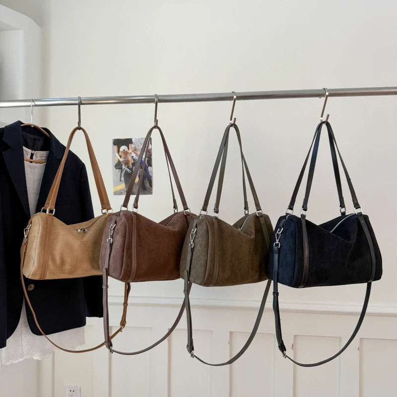 Sac polochon femme en noir, kaki, marron et camel