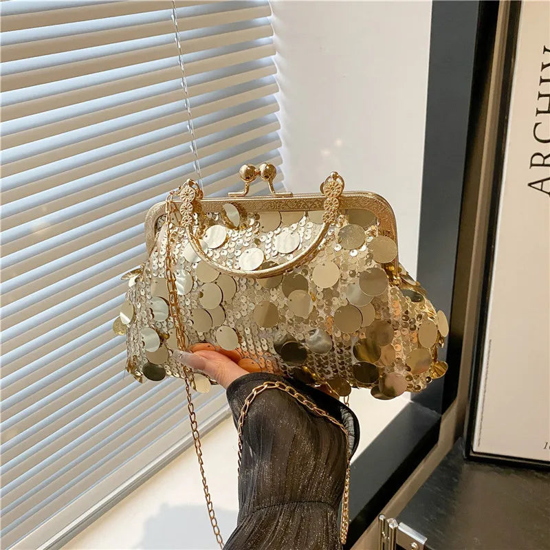 sac minaudiere dore