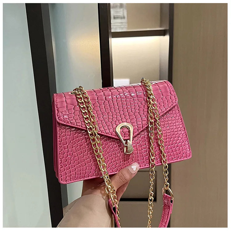 sac bandouliere imitation croco tendance