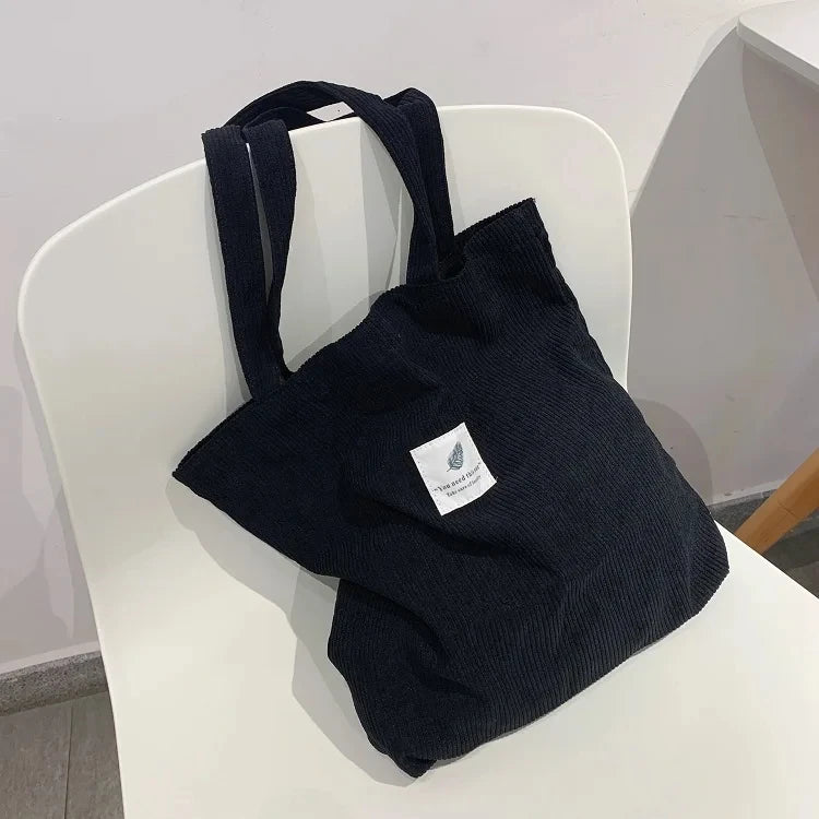 tote bag velours cotele