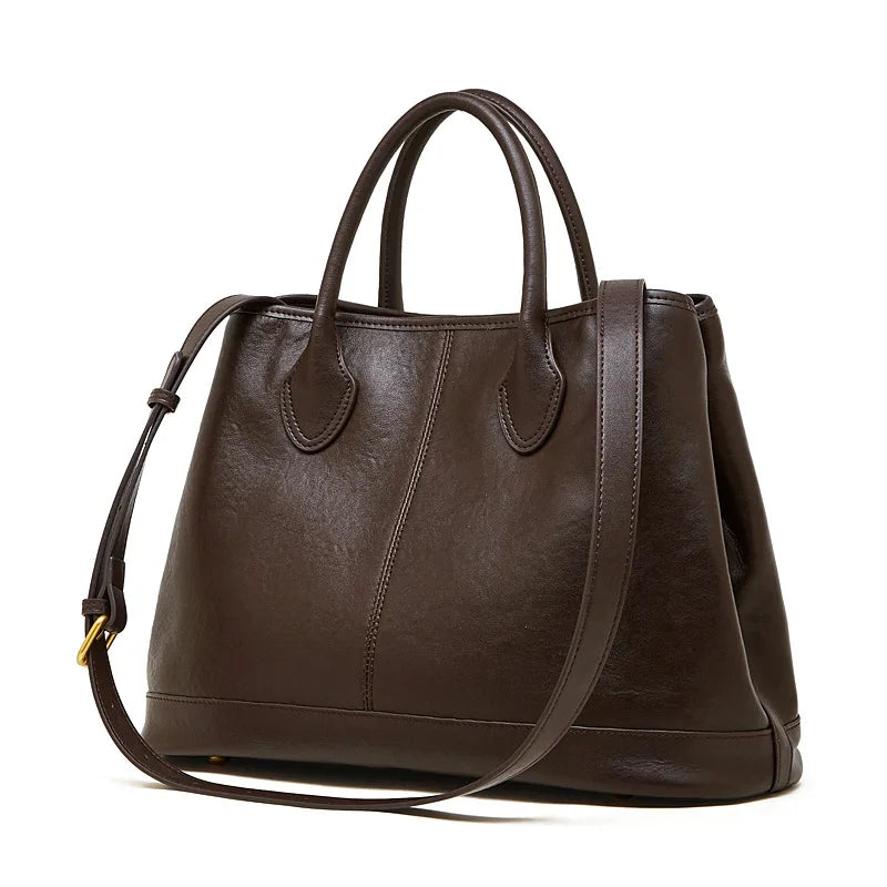 grand sac en cuir café