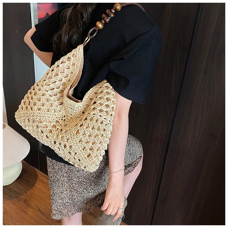 sac paille femme beige