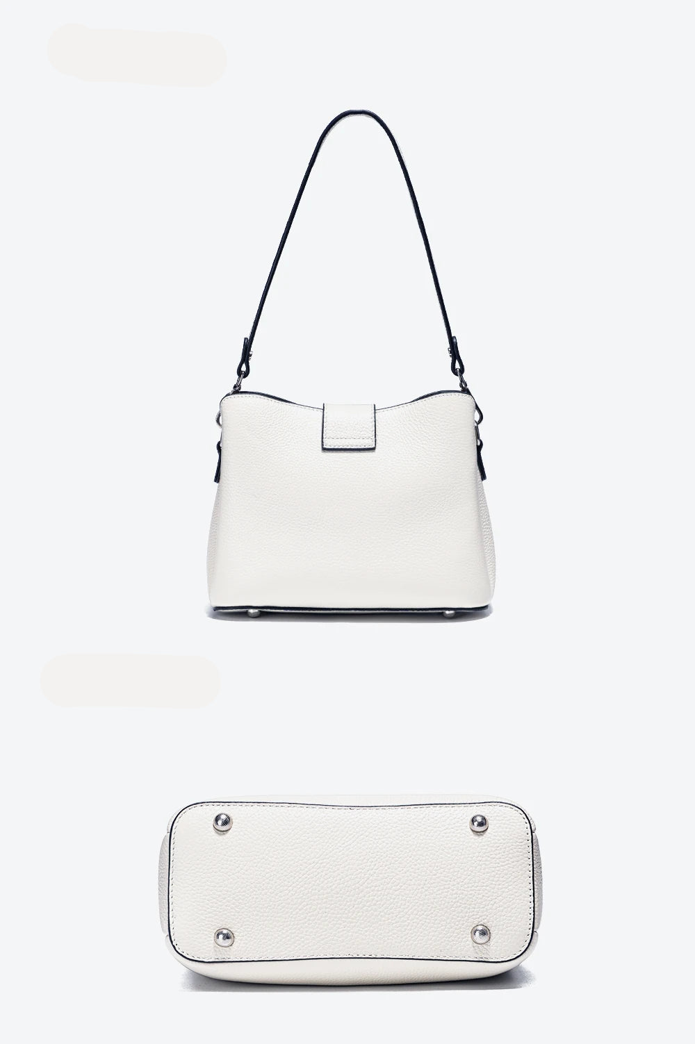 detiails du sac a main cuir blanc