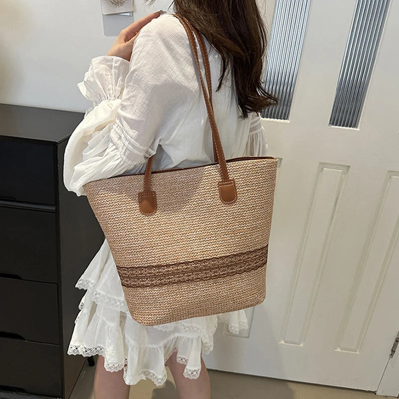sac plage femme marron