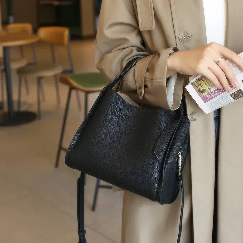 sac a main en cuir noir