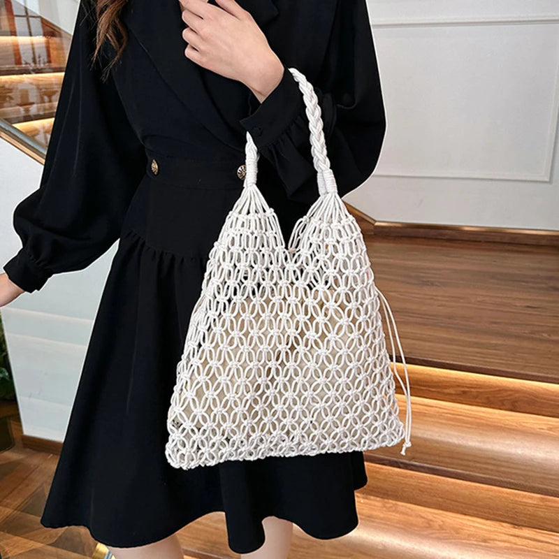 sac crochet blanc