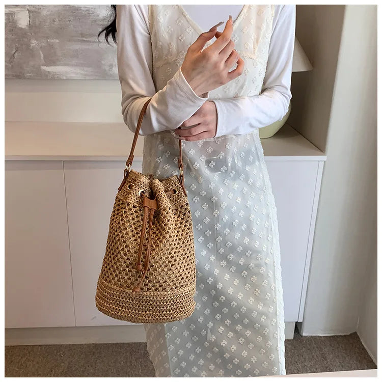 sac bourse en paille chic
