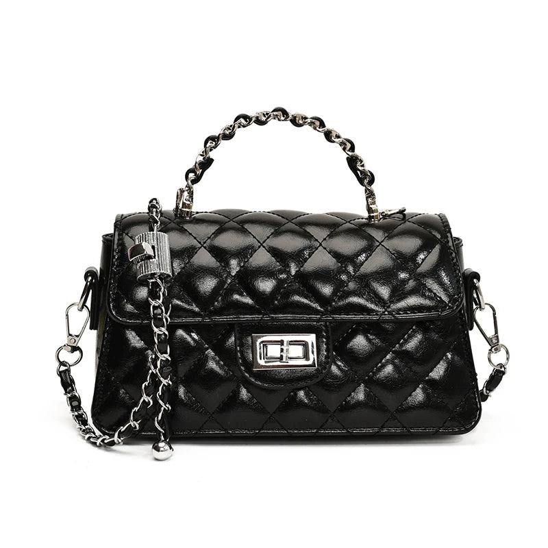 mini sac a main matelasse noir