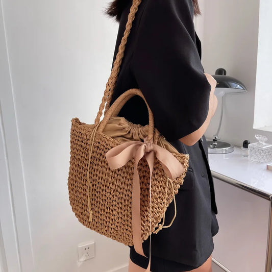 sac beige pour femme en paille chic