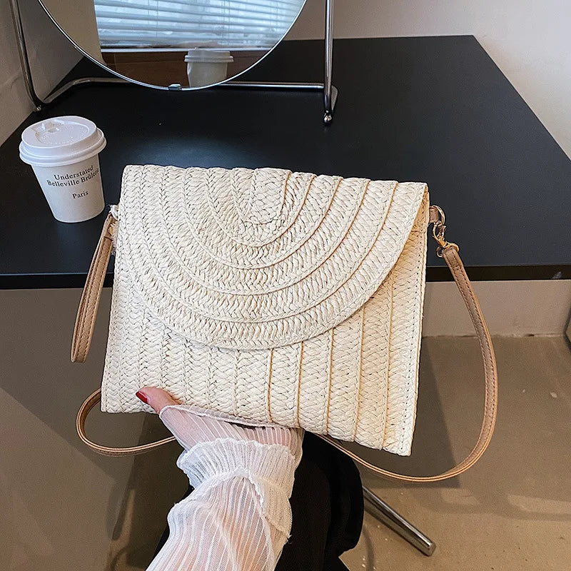 sac en paille bandouliere blanc