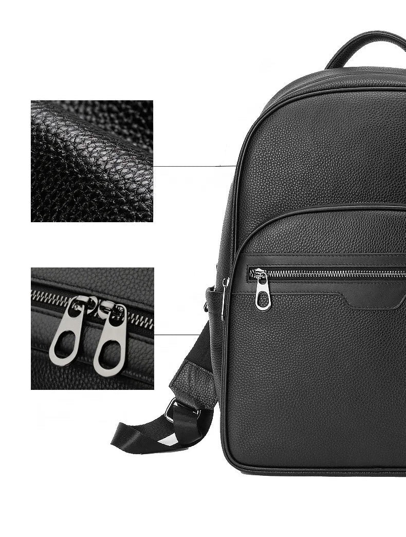 details sac a dos en cuir grainé