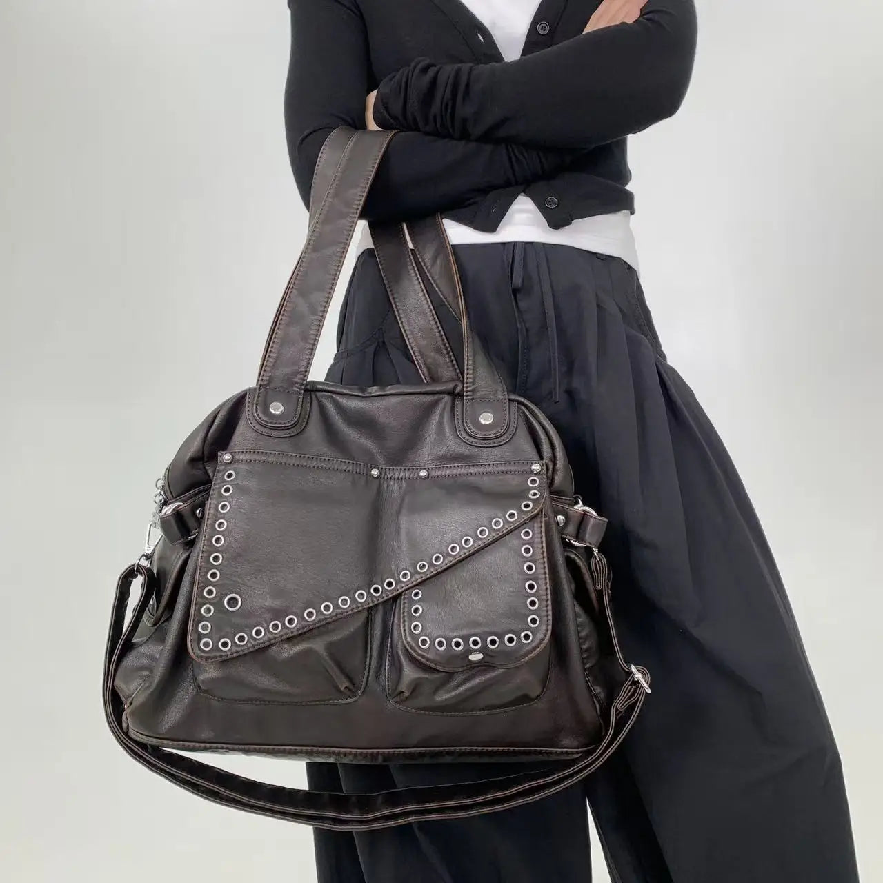 sac de cours luxe marron