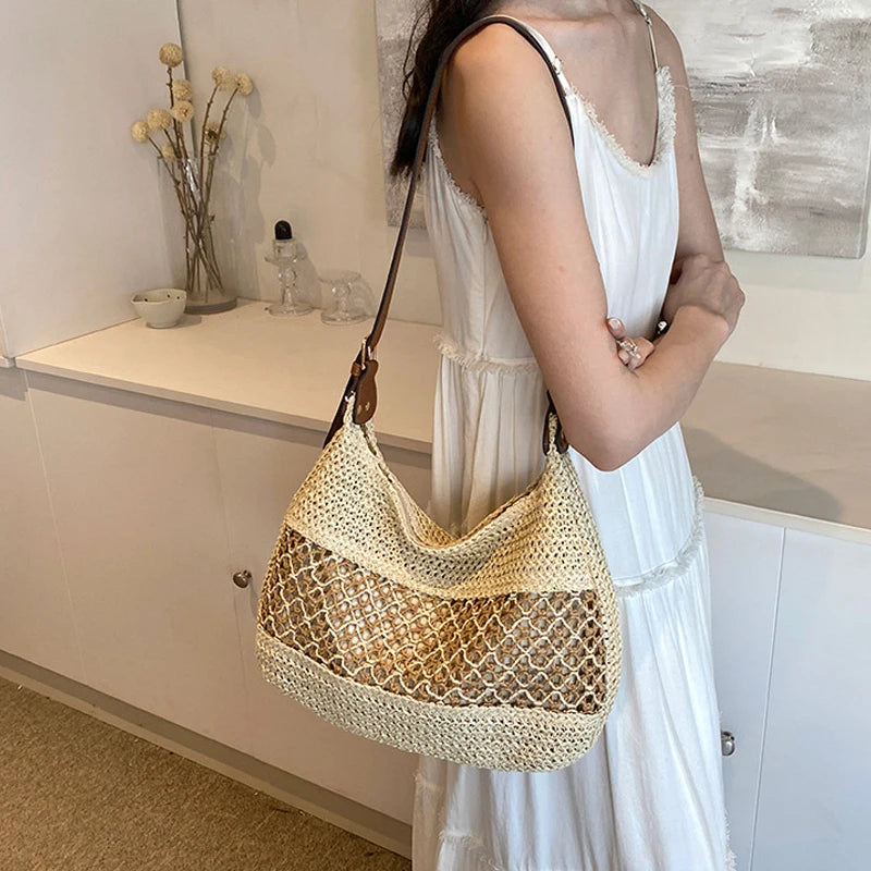 sac a main en paille tressee besace