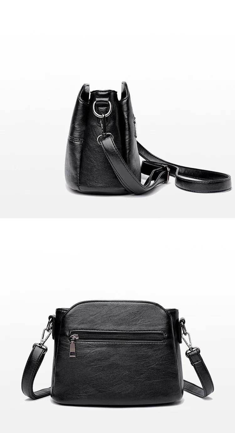 détails du sac bandouliere femme noir en similicuir