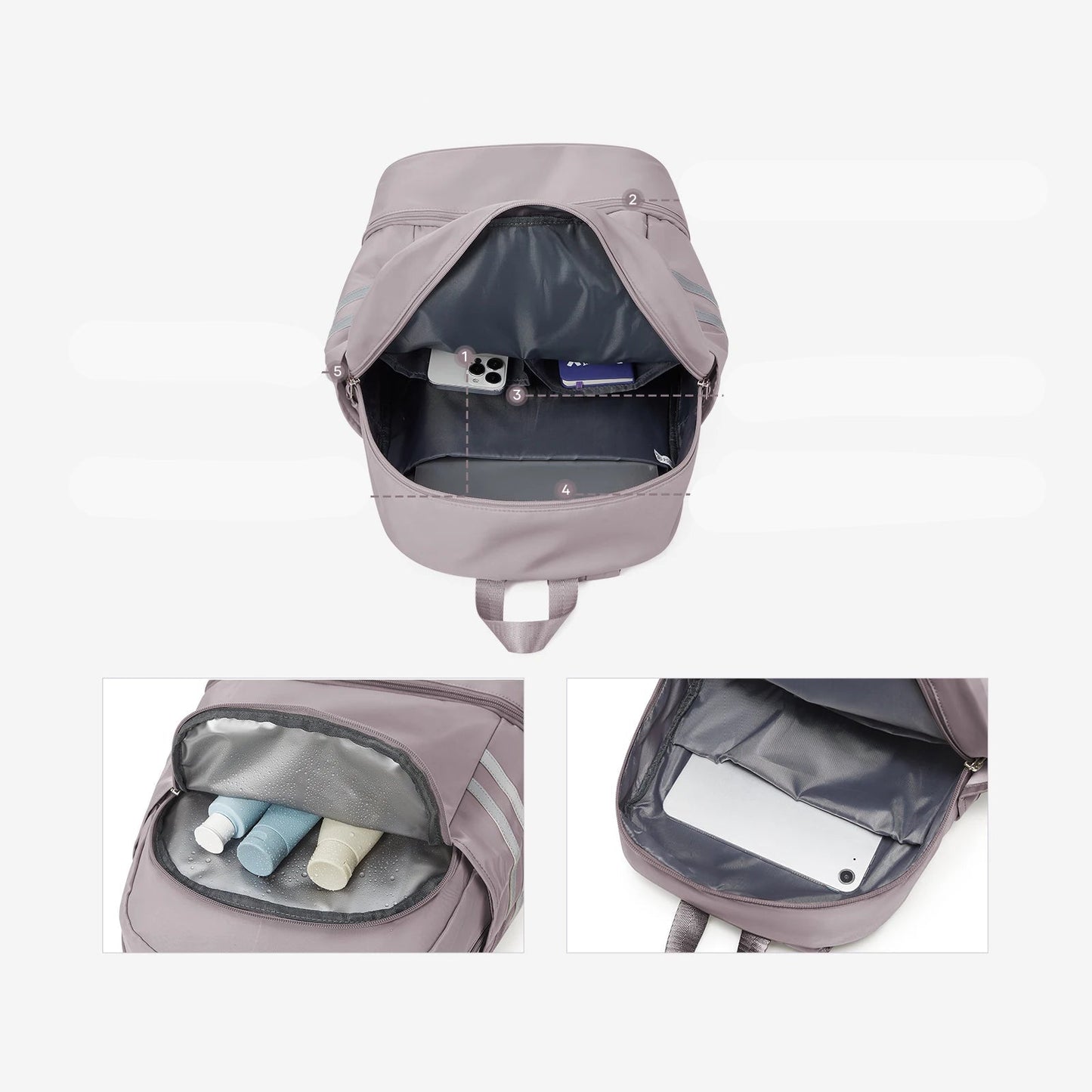 intérieur du sac de sport femme