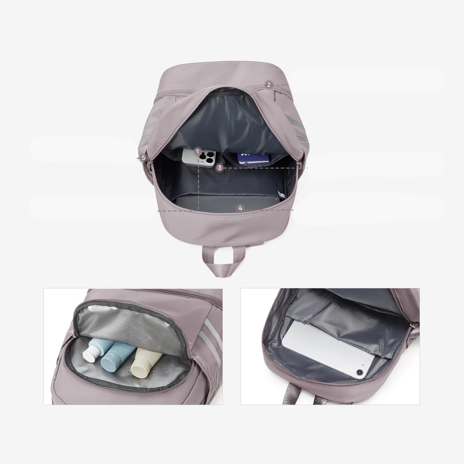 intérieur du sac de sport femme