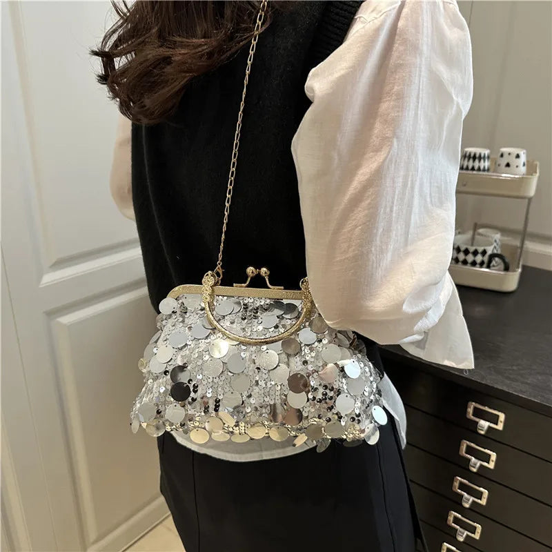 sac minaudiere a sequins