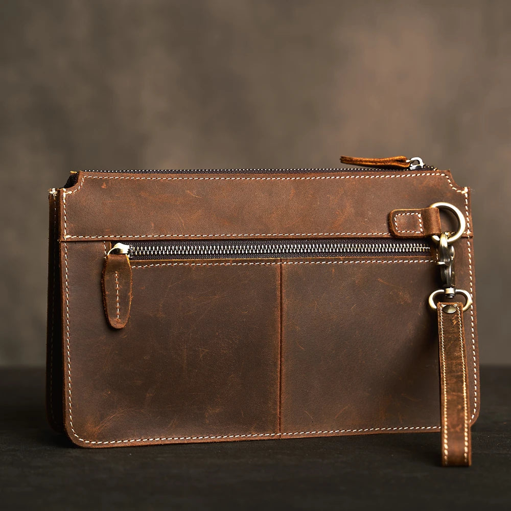 pochette cuir homme luxe avec fermeture